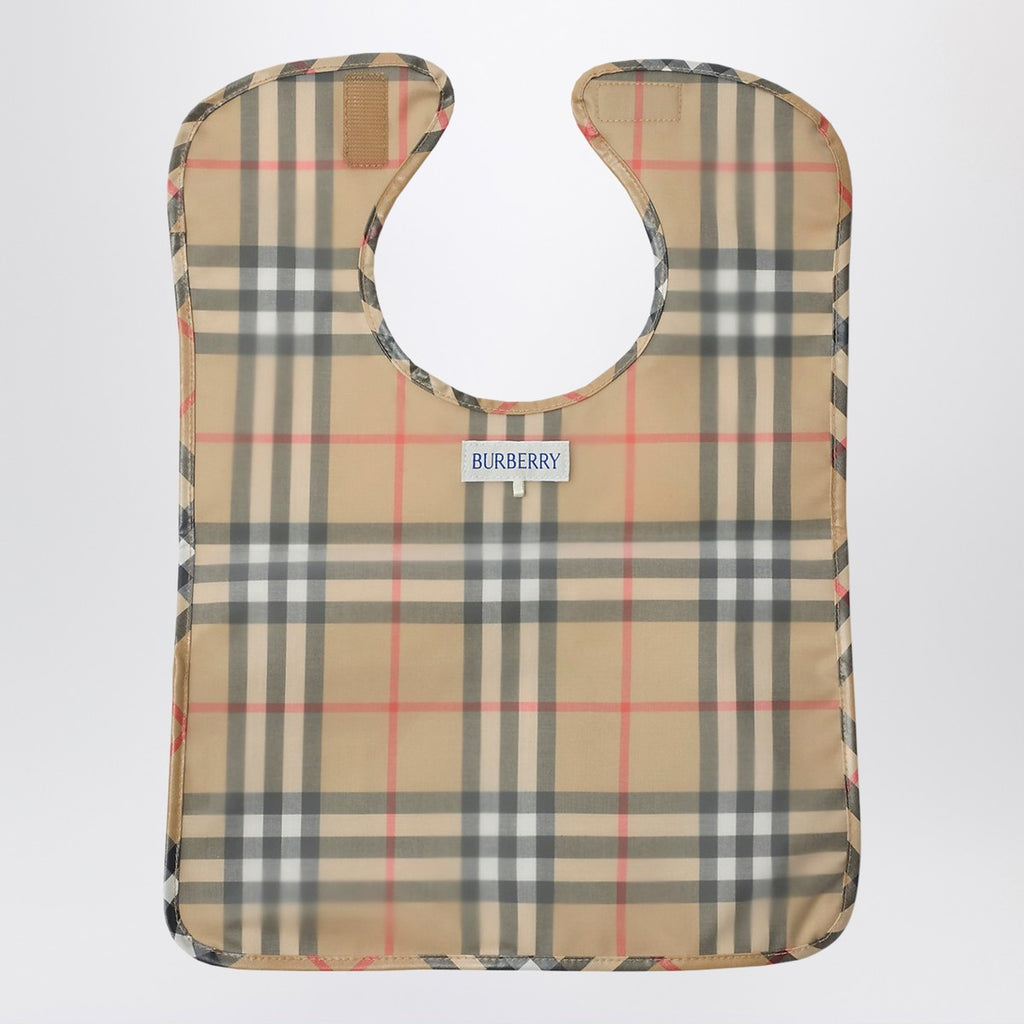 Burberry Coated cotton bib with check pattern