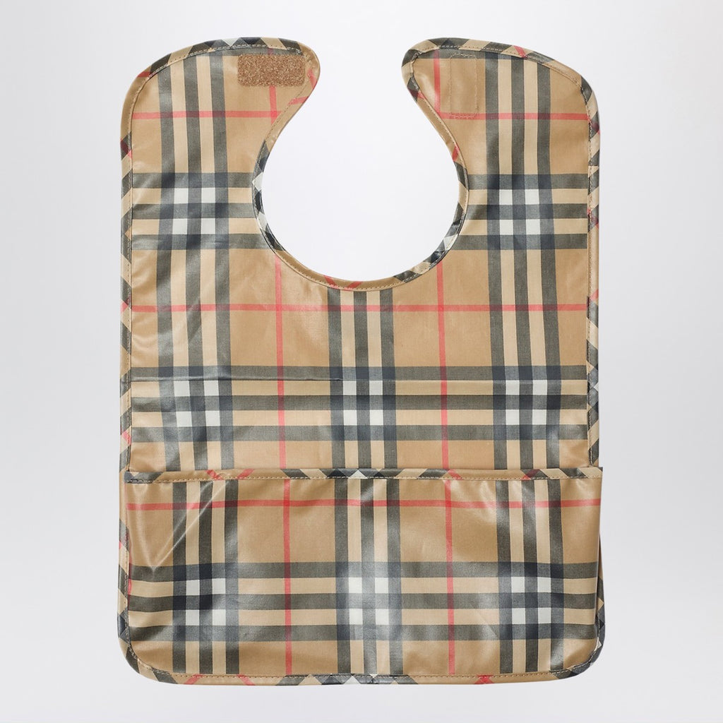 Burberry Coated cotton bib with check pattern