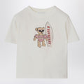 Burberry White T-shirt with surfing teddy bear