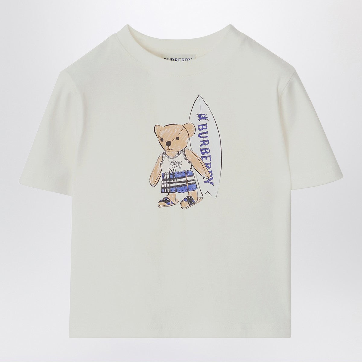 Burberry White T-shirt with surfing teddy bear