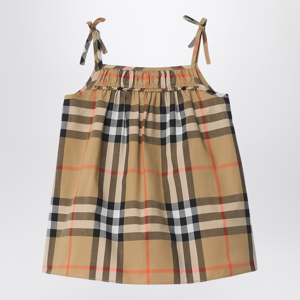 Burberry Beige dress and bloomer shorts set with Check pattern
