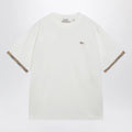 Burberry Cotton jersey T-shirt with Check trim in chalk
