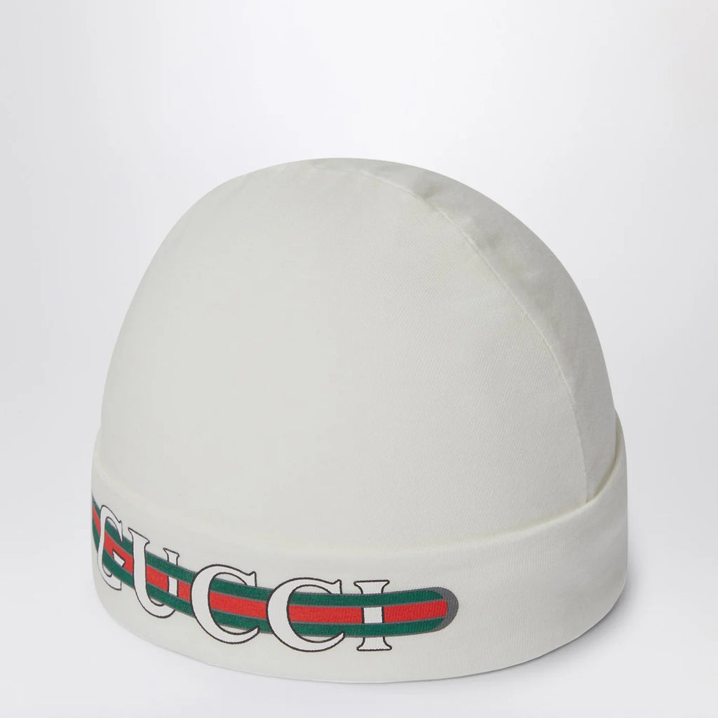 GUCCI White cap with logo print