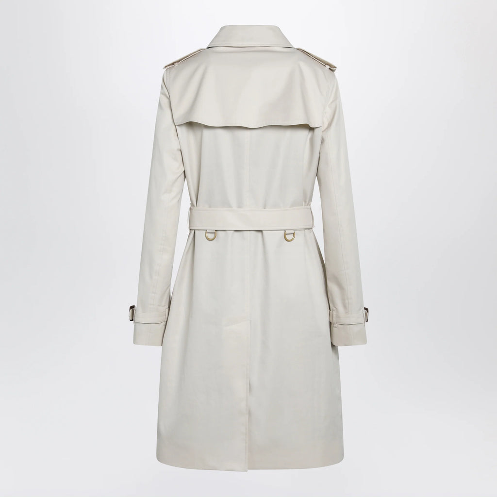 Burberry Kensington mid-length tropical gabardine trench coat, beige