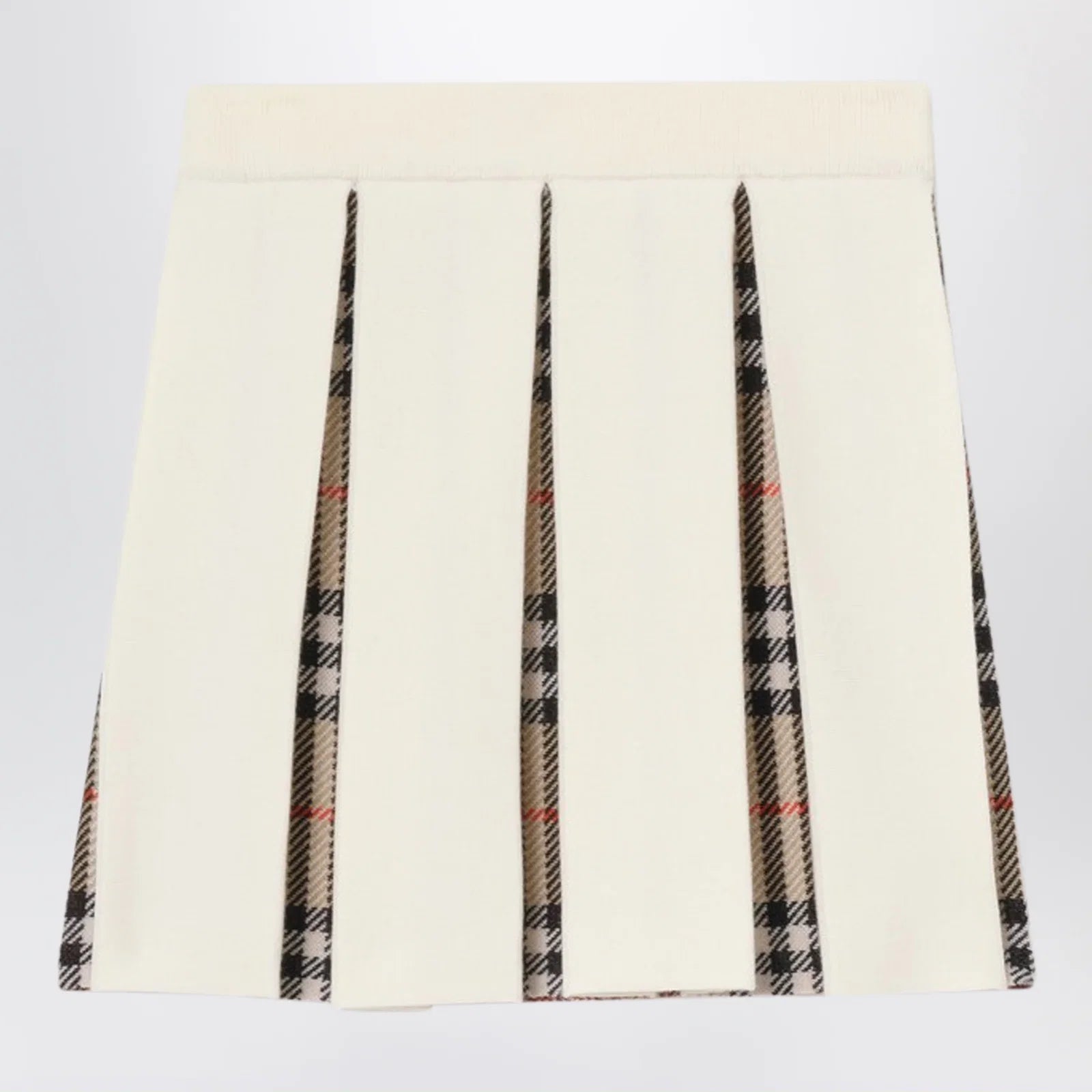 Burberry Check wool-blend pleated skirt