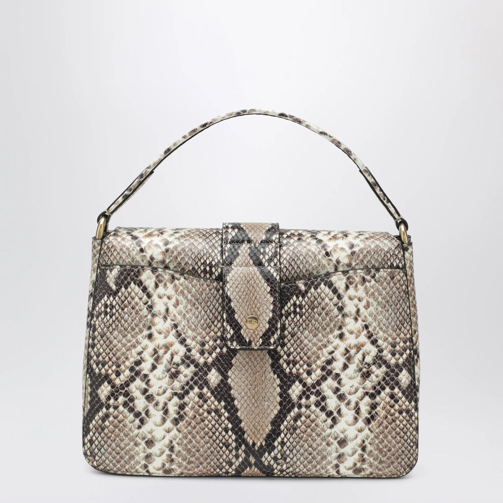 Burberry Small Rider bag in calf leather, Natural/Dk Brown