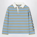 Burberry Light Blue Striped Cotton Rugby Shirt