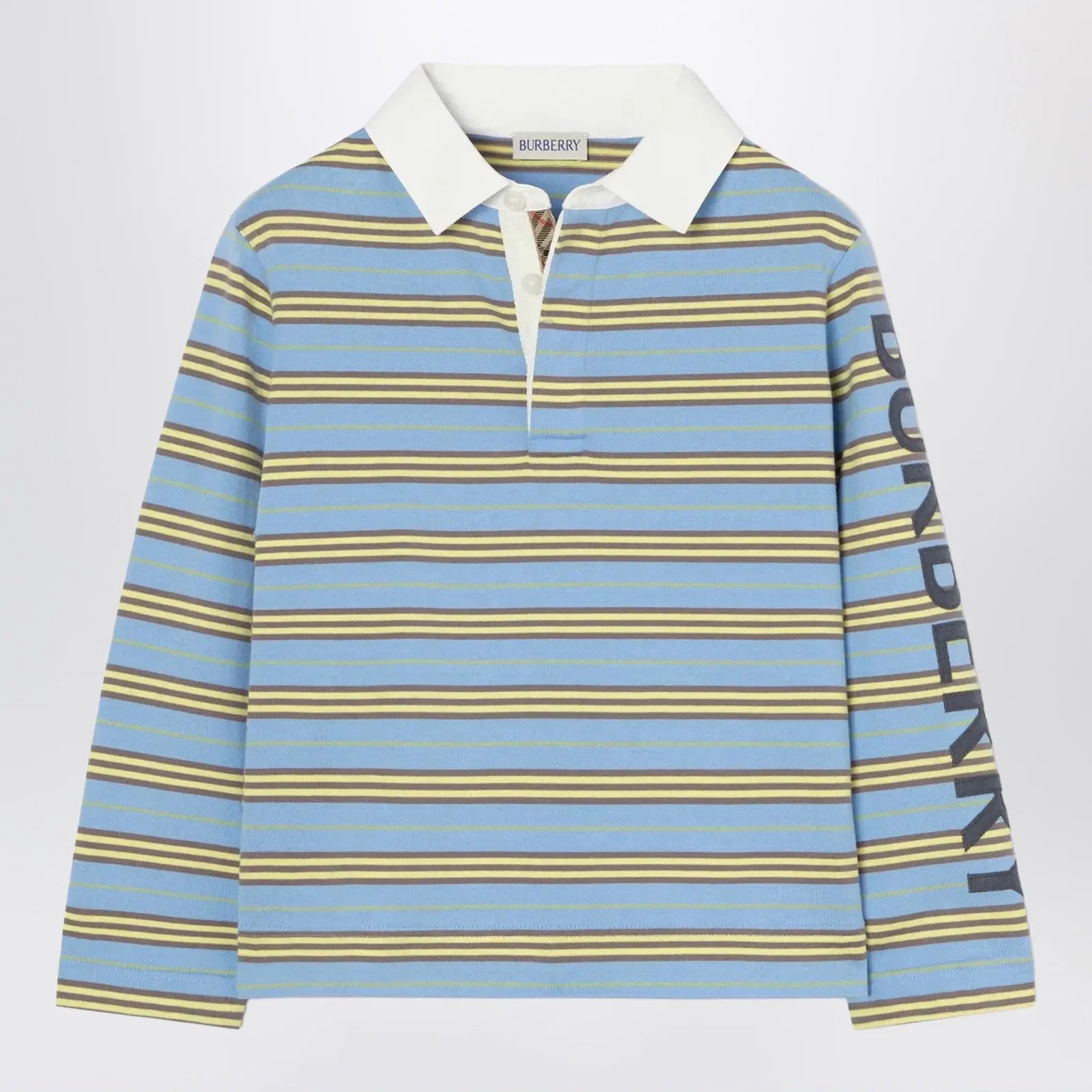 Burberry Light Blue Striped Cotton Rugby Shirt