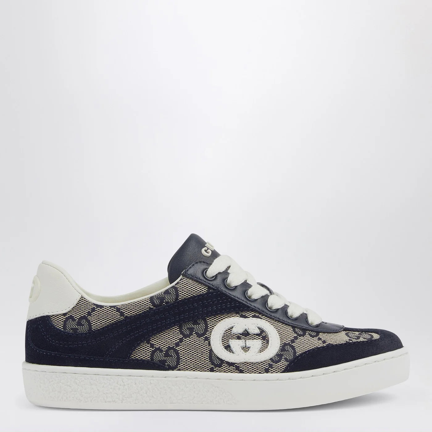 GUCCI G74 Sneakers in beige and blue GG fabric