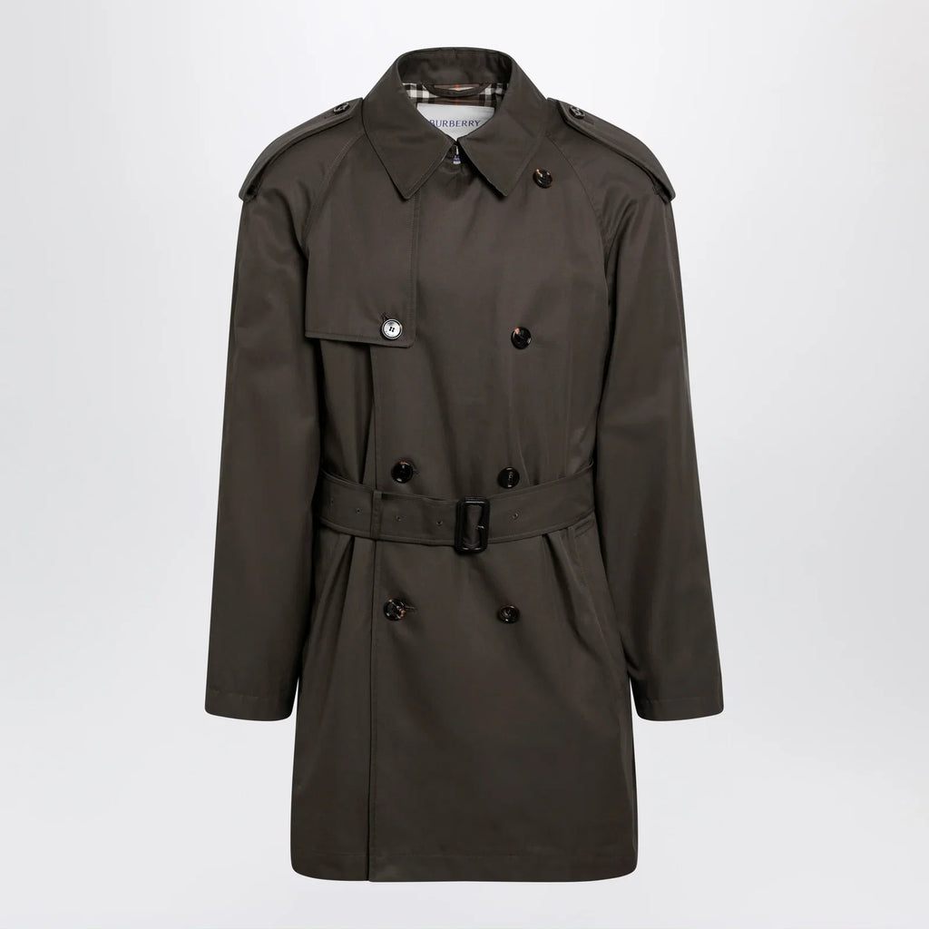 Burberry Leadenham mid-length gabardine trench coat in brown