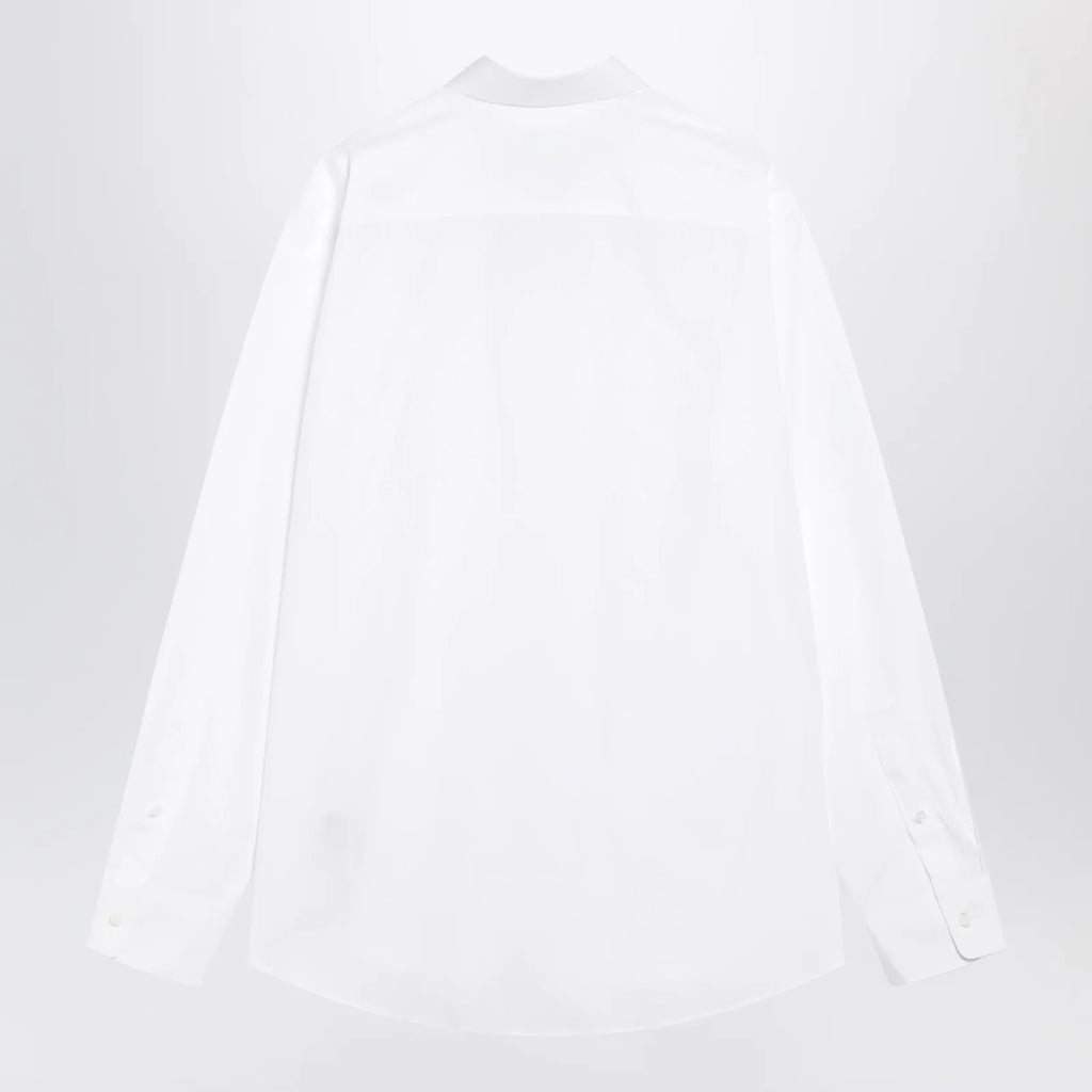 Burberry Classic-fit cotton poplin shirt with Check trim, white