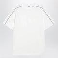 Burberry Cotton T-shirt with Check trim in Chalk