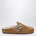 Burberry Urchin clog in shearling Check jute