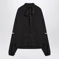 Balenciaga Black satin blouse with bow
