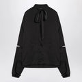 Balenciaga Black satin blouse with bow
