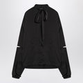 Balenciaga Black satin blouse with bow