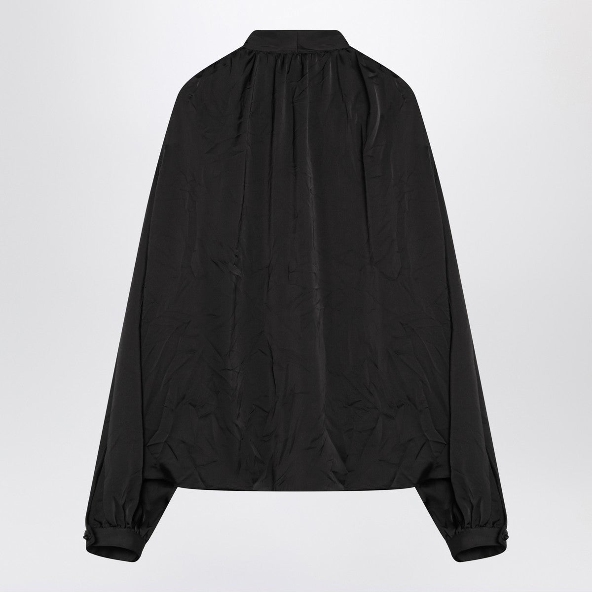 Balenciaga Black satin blouse with bow