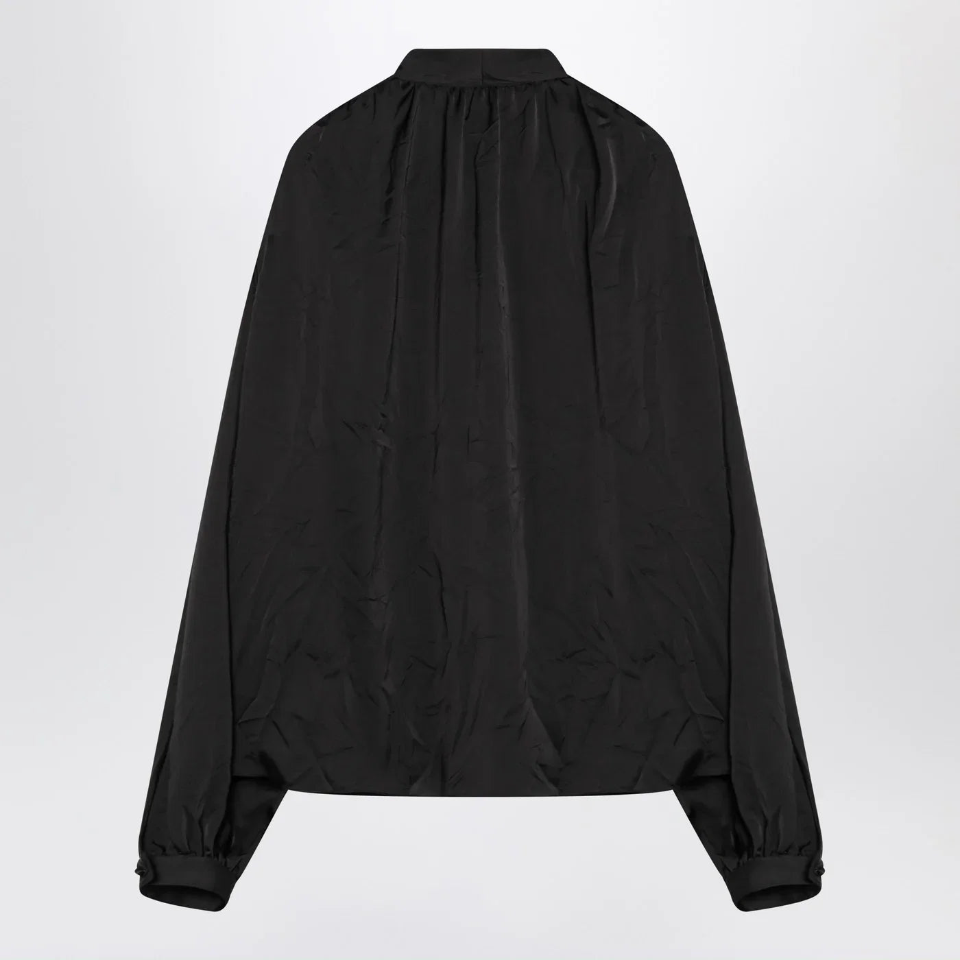 Balenciaga Black satin blouse with bow