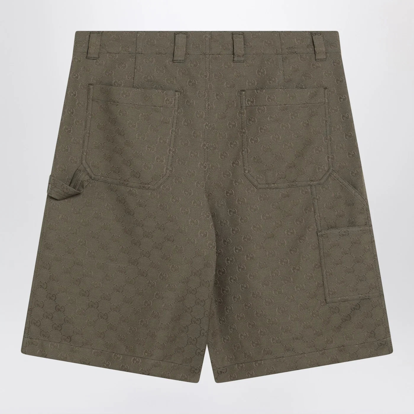 GUCCI Forest green Bermuda shorts in GG fabric