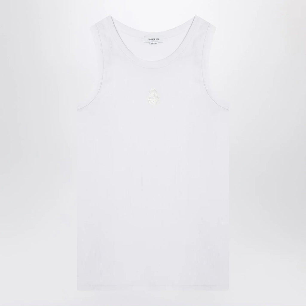 Alexander McQueen White cotton tank top