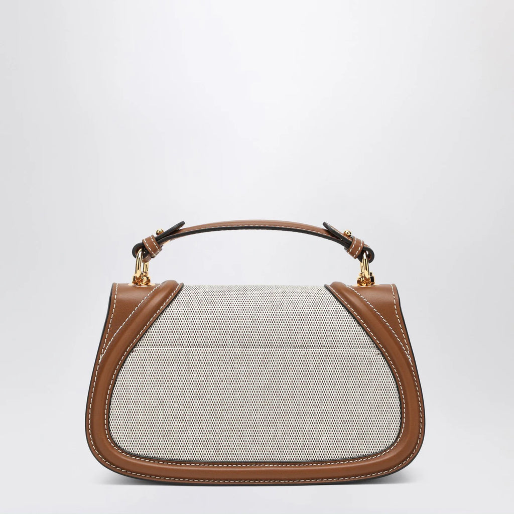 GUCCI Blondie medium minus bag in fabric and brown leather