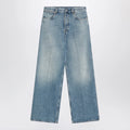 GUCCI Wide light blue jeans with faded effect