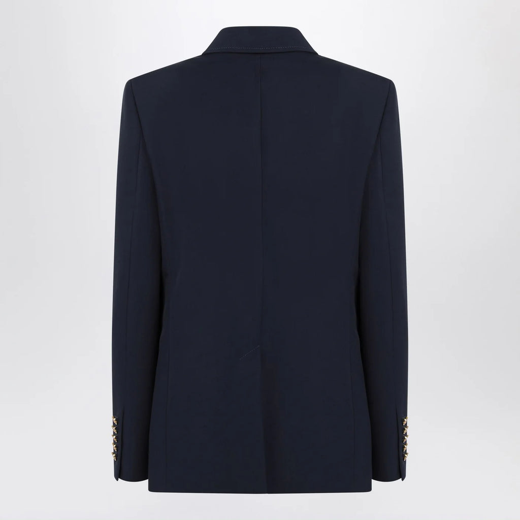 GUCCI Double-breasted blue jacket in cotton