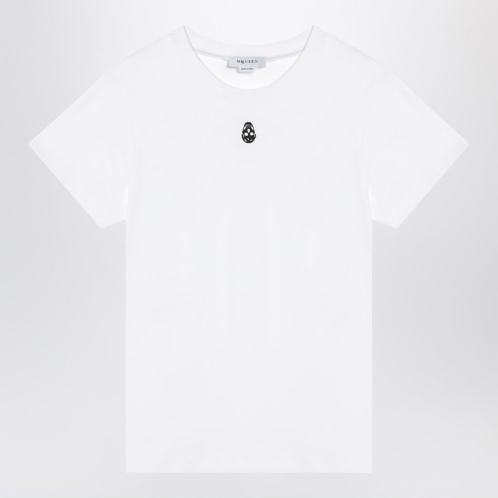 Alexander McQueen White T-shirt with Skull embroidery