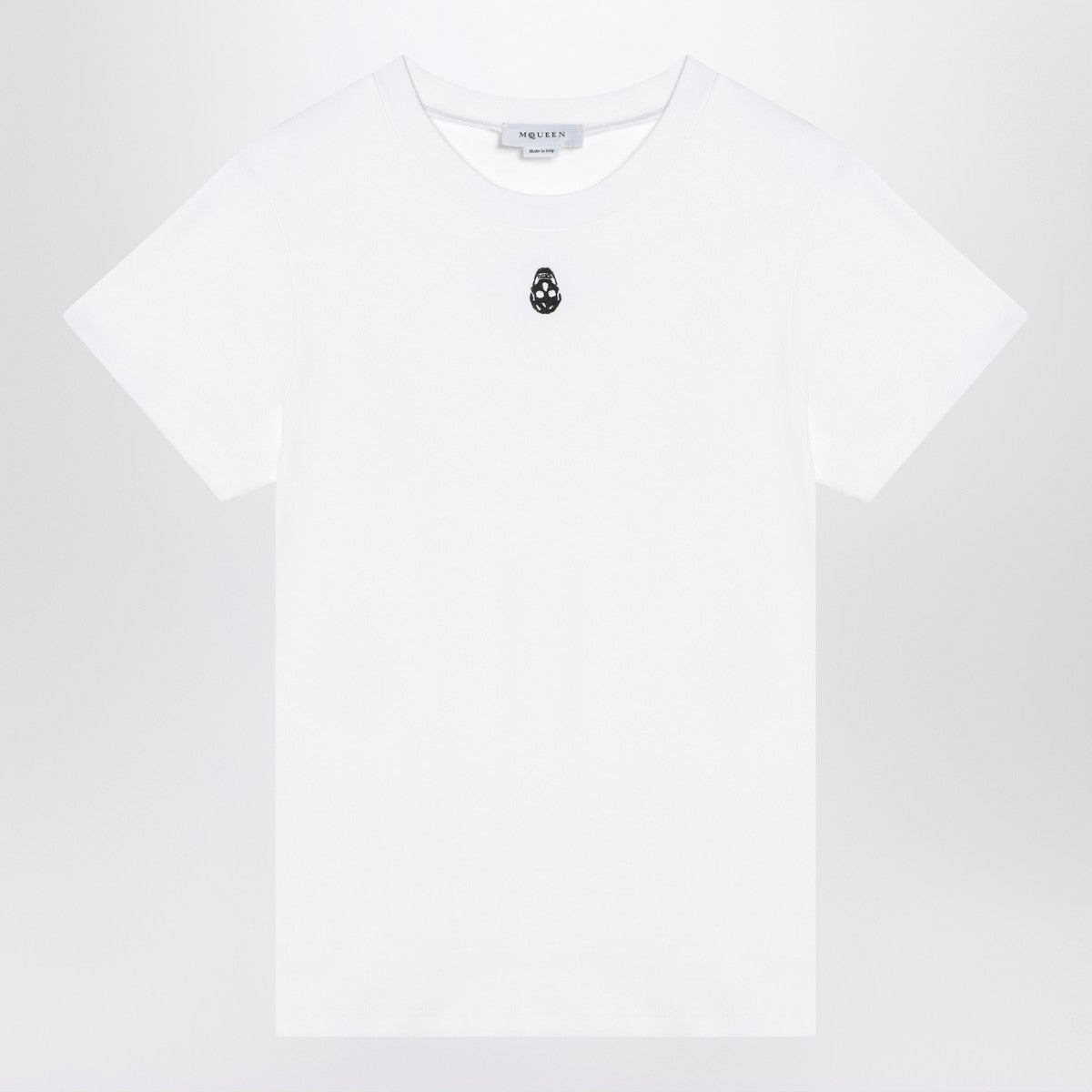 Alexander McQueen White T-shirt with Skull embroidery