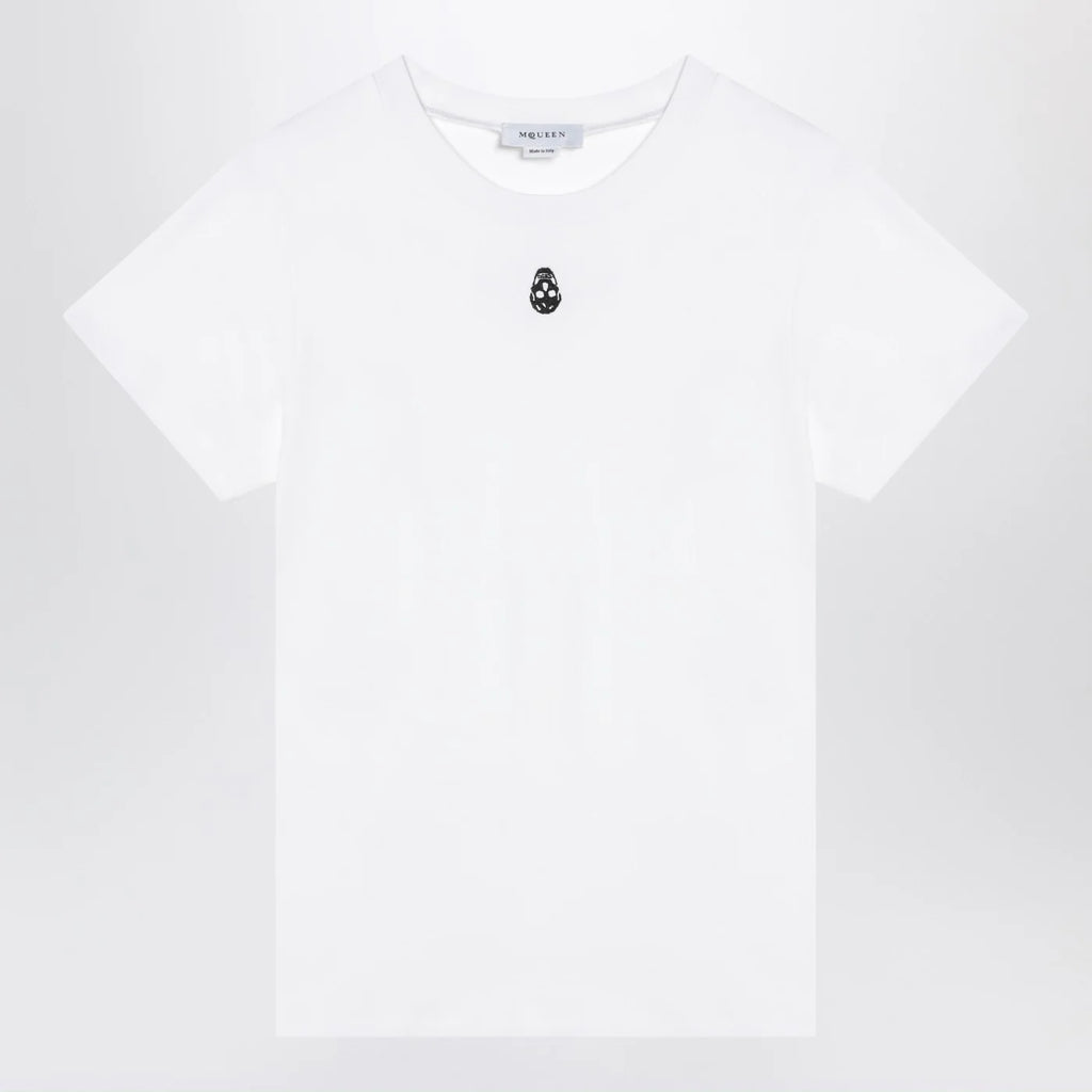 Alexander McQueen White T-shirt with Skull embroidery