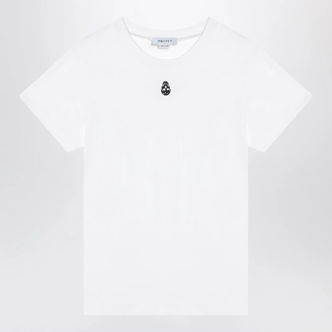 Alexander McQueen White T-shirt with Skull embroidery