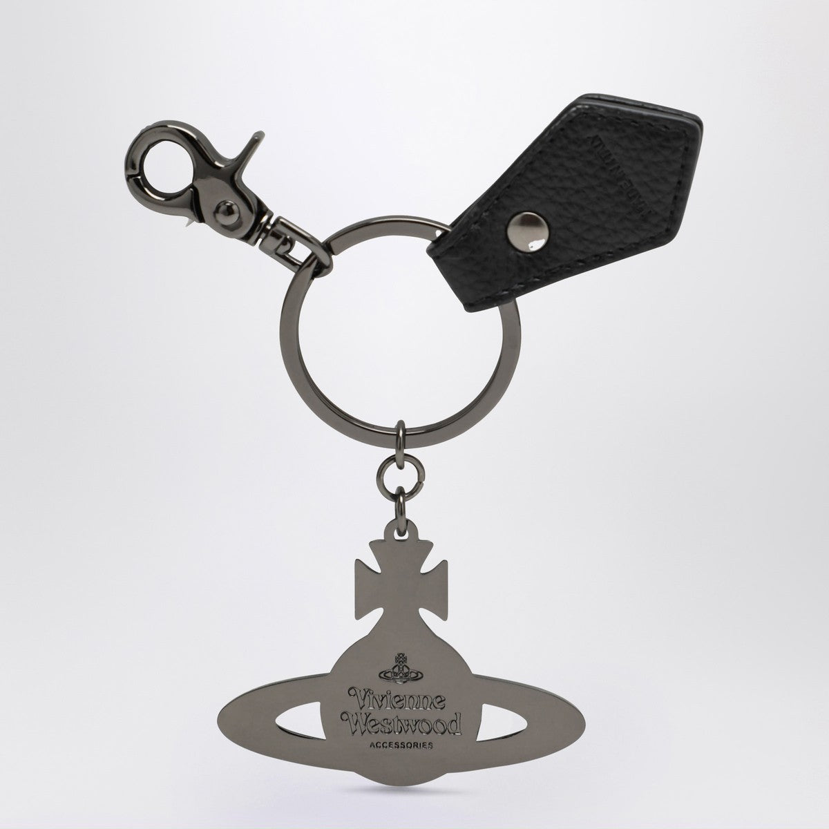 Vivienne Westwood Black hammered metal Orb keychain