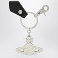 Vivienne Westwood Hammered Orb keyring in hammered iron, silver