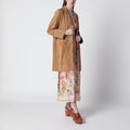 Sword 6644 Brown long suede leather jacket