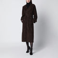 Sword 6644 Brown double-breasted suede trench coat