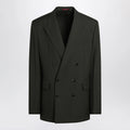 GUCCI Military green double-breasted jacket in wool