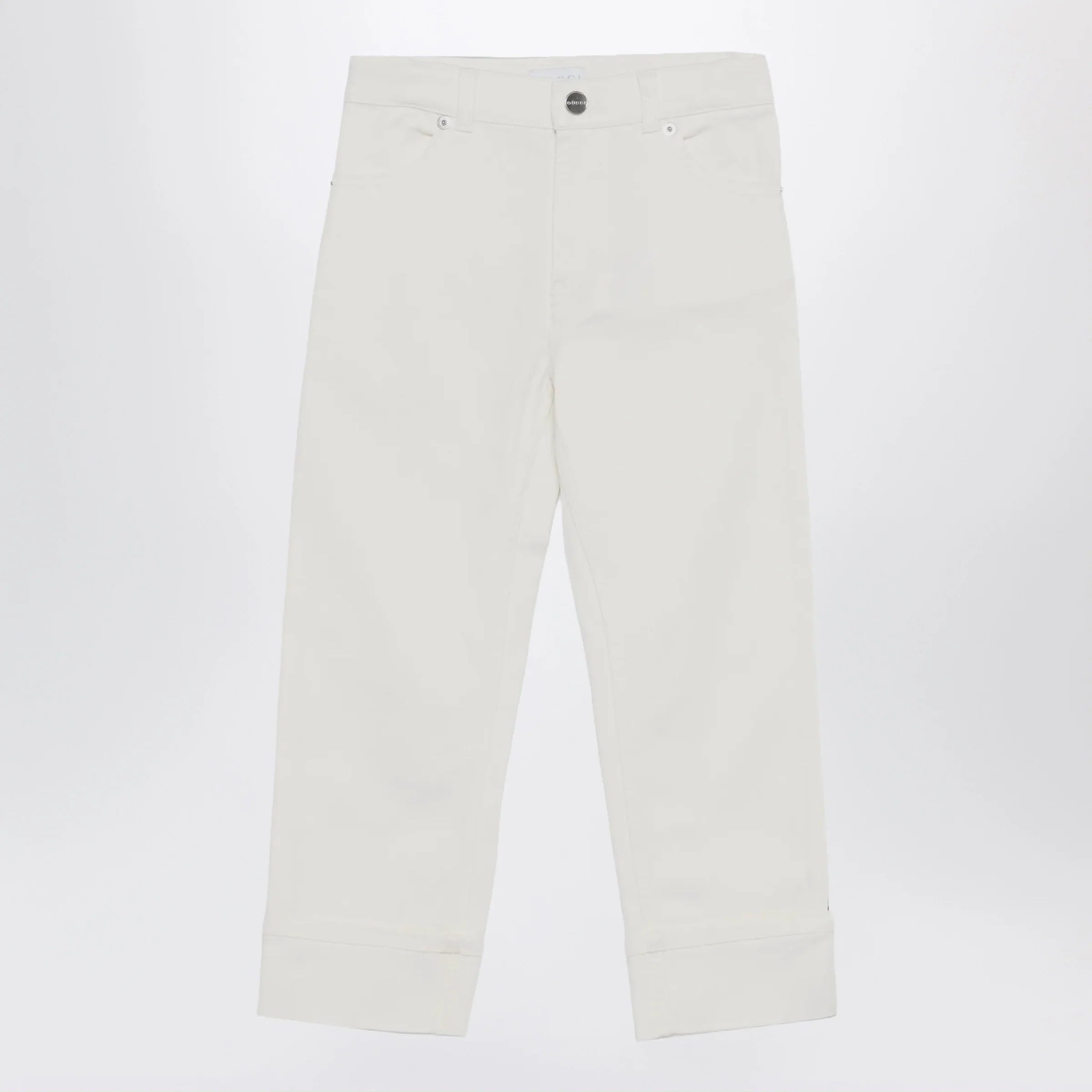 GUCCI White cotton trousers