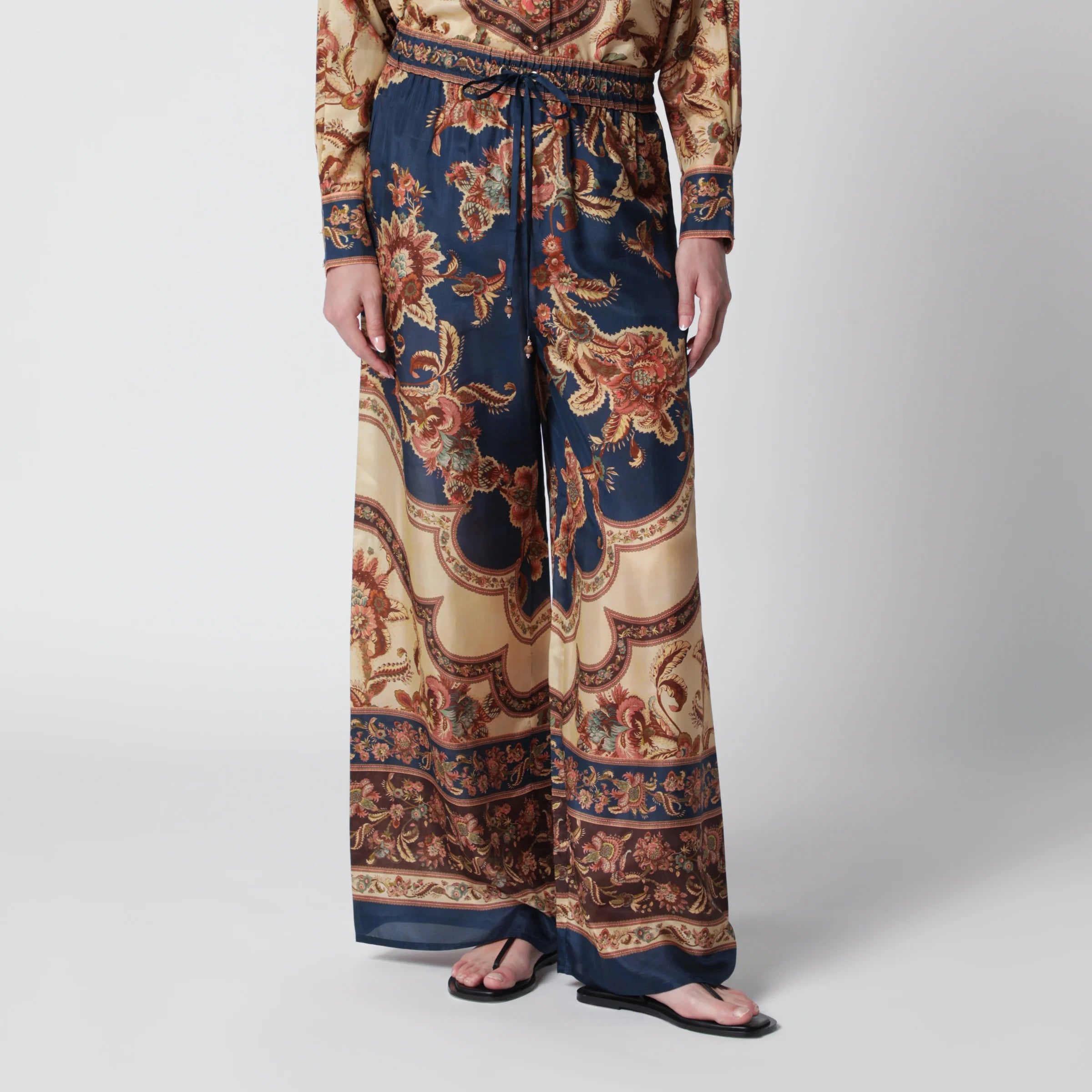 ZIMMERMANN Aster navy Jacobean trousers
