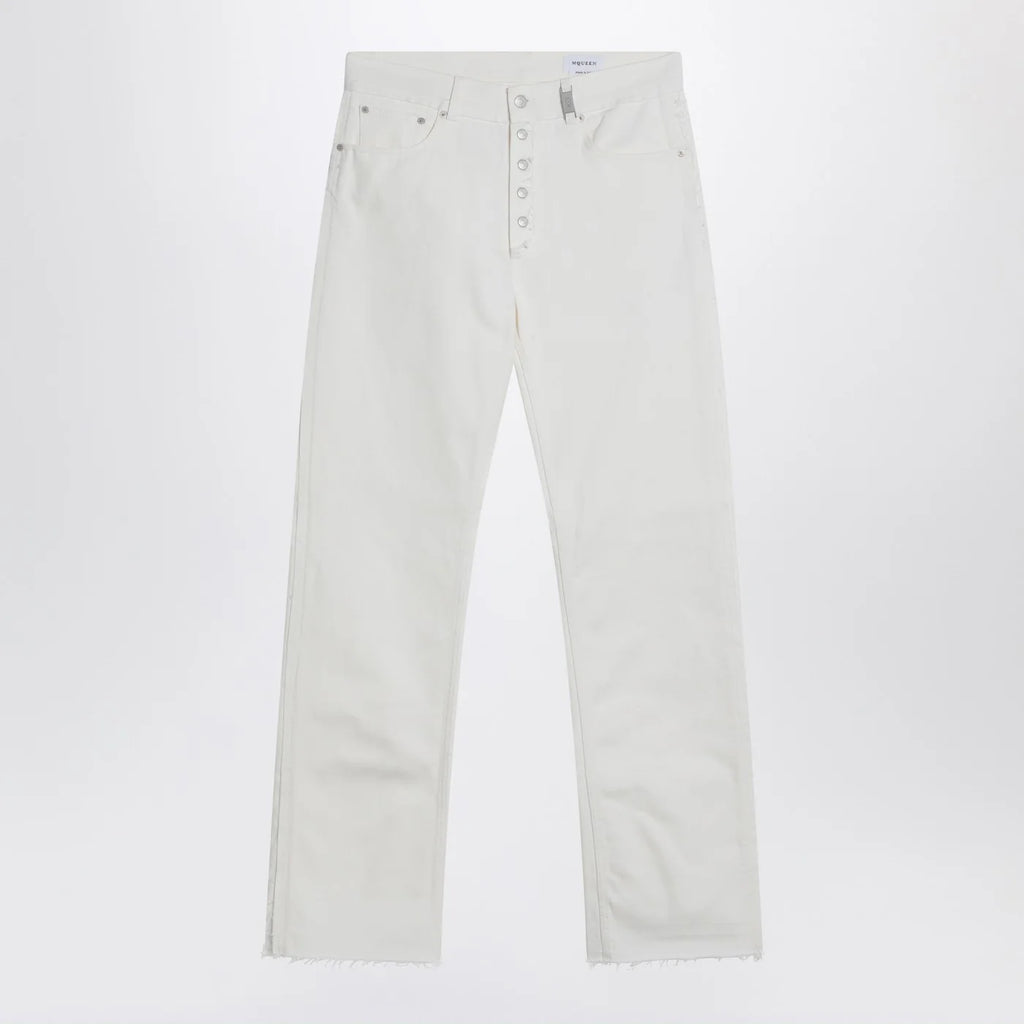 Alexander McQueen White denim trousers