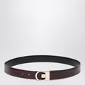 Saint Laurent Reversible belt in black/burgundy leather