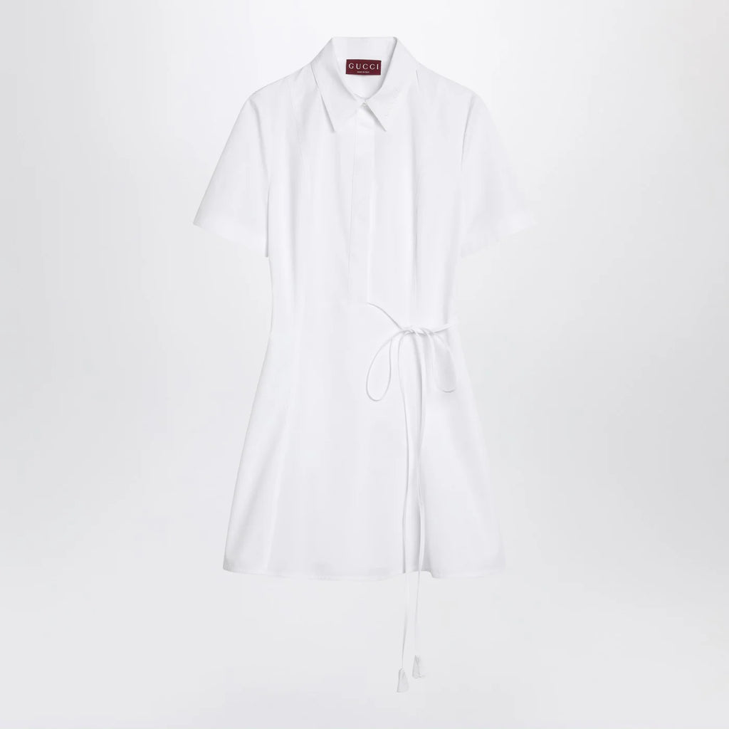 GUCCI White shirt dress in cotton