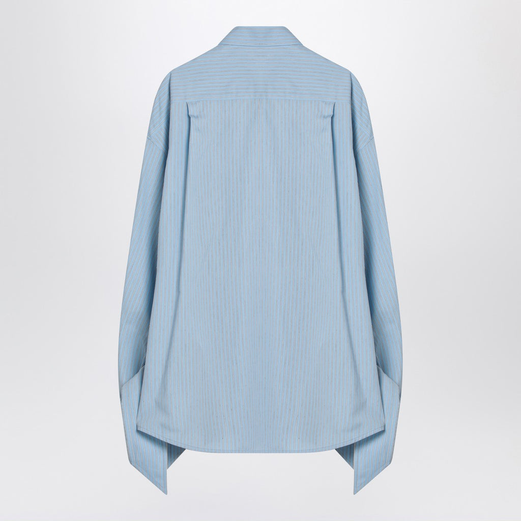 Balenciaga Light blue striped shirt with knotted cuffs