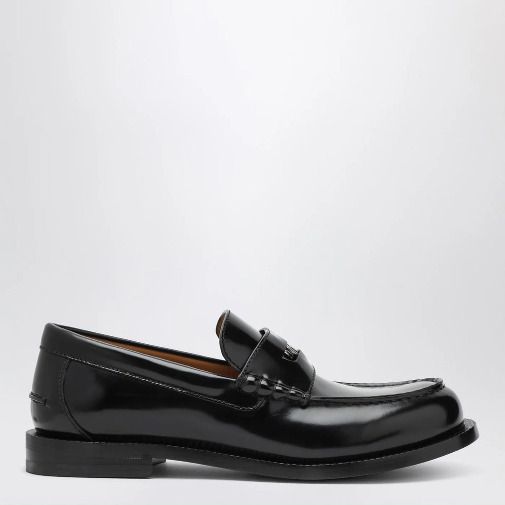 GUCCI Black loafer with removable GG detail