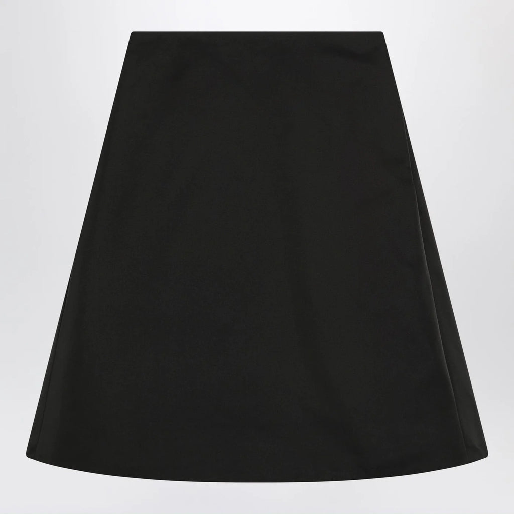 Alexander McQueen Flared black skirt in silk blend