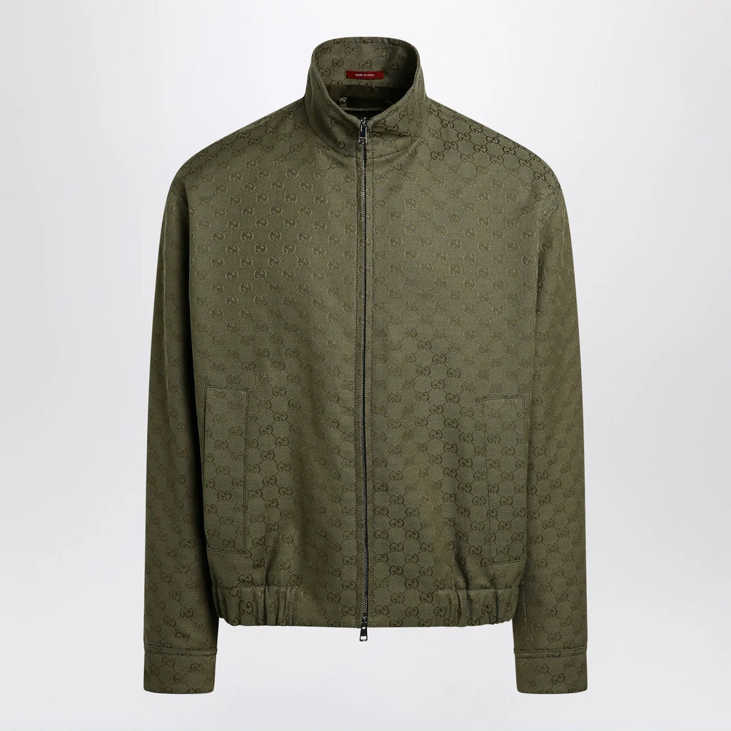 GUCCI Green forest bomber in GG fabric
