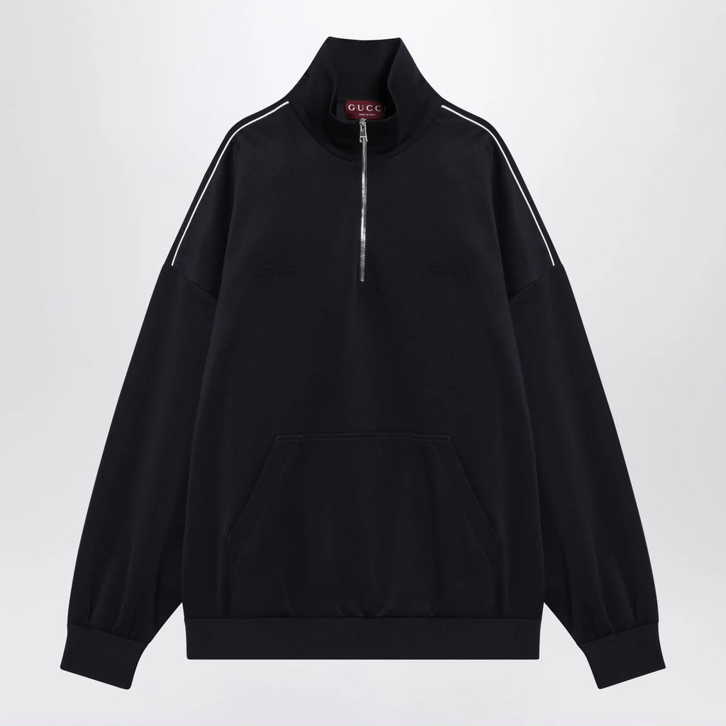 GUCCI Navy blue sweatshirt in technical jersey
