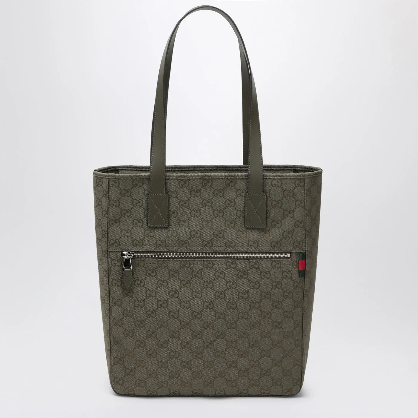 GUCCI Medium shopping bag in green GG fabric