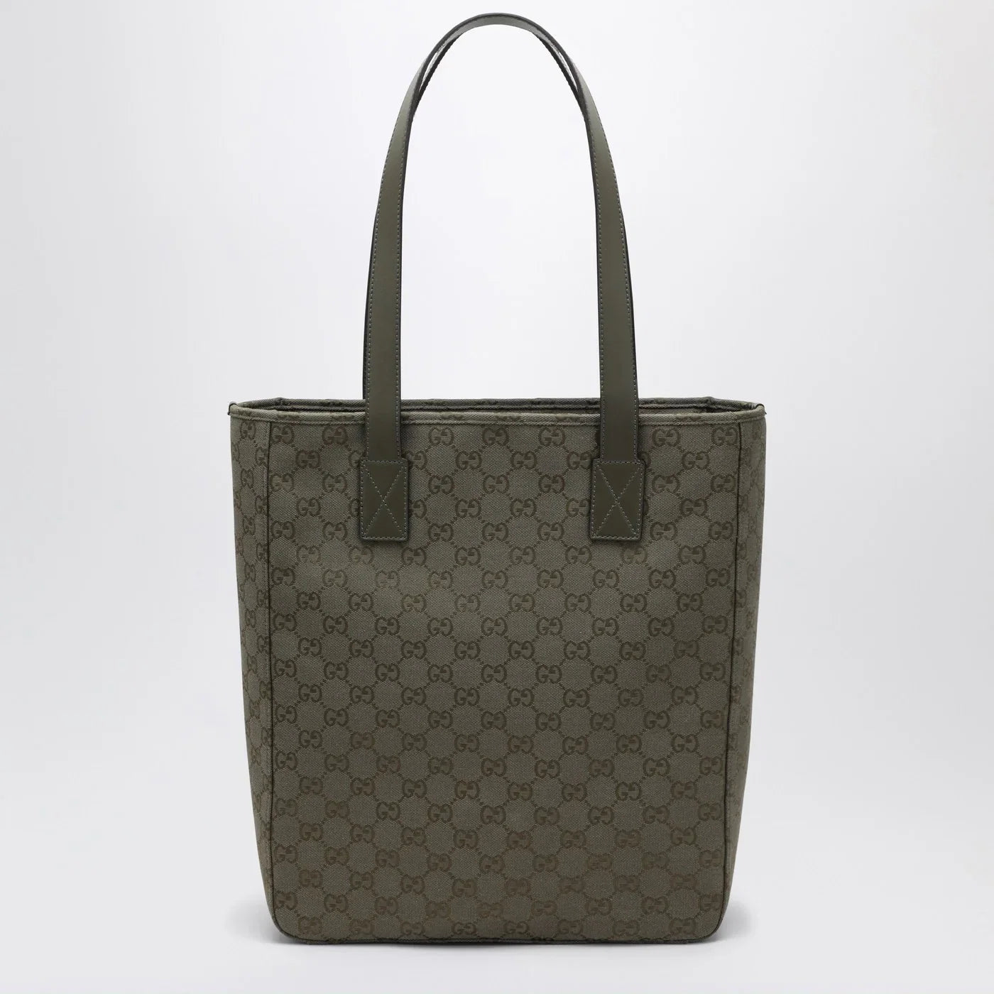 GUCCI Medium shopping bag in green GG fabric