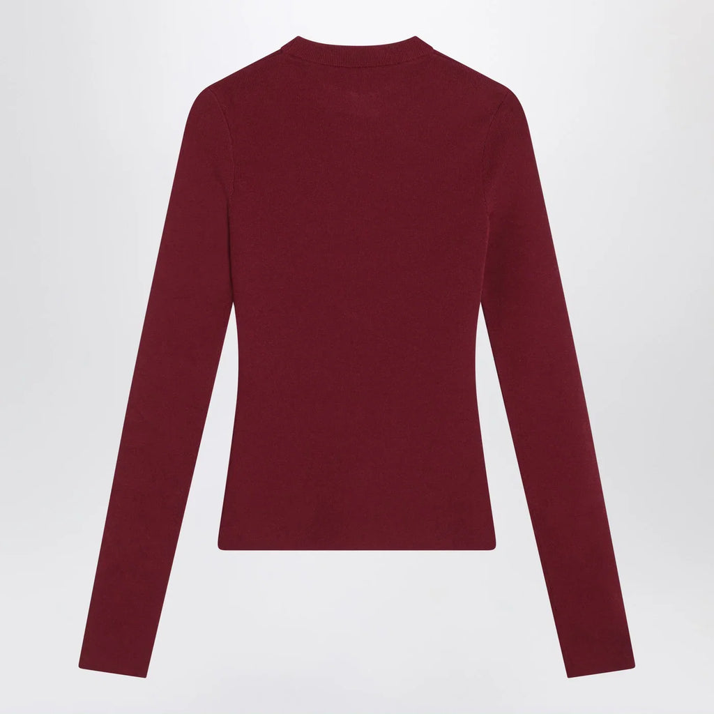 Balenciaga Ribbed burgundy Nano BB sweater