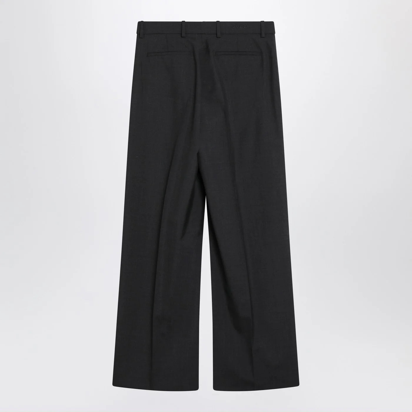 GUCCI Wide-leg grey wool trousers